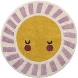 Vloerkleed - Geel - Rond Ø110 cm - Wasbaar - Zonontwerp