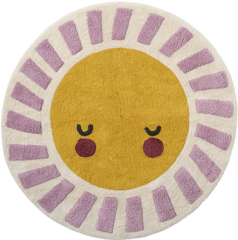 Vloerkleed - Geel - Rond Ø110 cm - Wasbaar - Zonontwerp