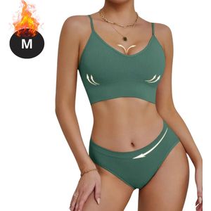 Livano Lingerie Set Zonder Beugel - Zonder Bandjes - Push-up Bh's - Comfort Beha - Comfortabel - BH - Groen - Maat S