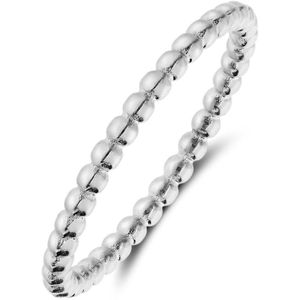 Lucardi Dames Stalen ring bolletje 2,5mm - Ring - Staal - Zilverkleurig - 15 / 47 mm