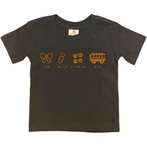 Shirt Aankondiging zwangerschap Rebus Ik word grote zus | korte mouw | zwart/tan | maat 98/104 zwangerschap aankondiging bekendmaking Baby big sis sister Grote Zus
