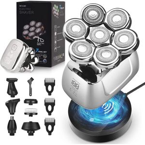 Elektrisch 6-in-1 Hoofdscheerapparaat voor Mannen - Waterdicht, Draadloos en Professioneel