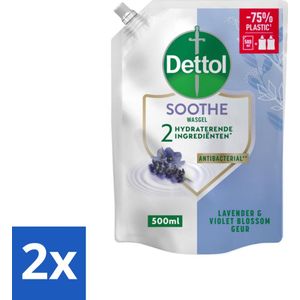 Dettol - Handzeep Navulling - Soothe - Lavendel & Vioolbloesem - 500 ml - Voordeelverpakking - 2 stuks