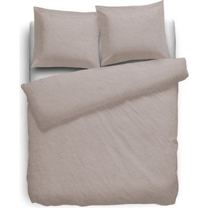 Eleganzzz Dekbedovertrek 180gr/m2 Hoogwaardig Flanel Uni - Taupe - Dekbedovertrek 140x200/220cm - Flanellen Dekbedovertrekken - Eenpersoons