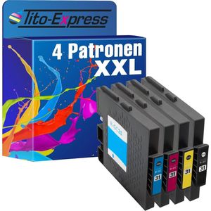 PlatinumSerie 4x inkt cartridge alternatief voor RICOH GC-31 GC31