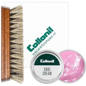 Collonil schoenpoets | Schoenpoets set | Shoe cream | Borstel | Poetsdoek | Kleur: Roze