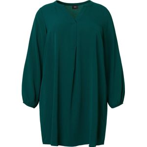 ZIZZI VANNI, L/S, V-NECK, ABK DRESS Dames Blouse - Dark Green - Maat XXXL (63-64)