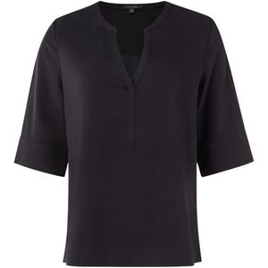 Blouse - Gevoerde Zoom - Viscose - Effen - Tuniek Kraag