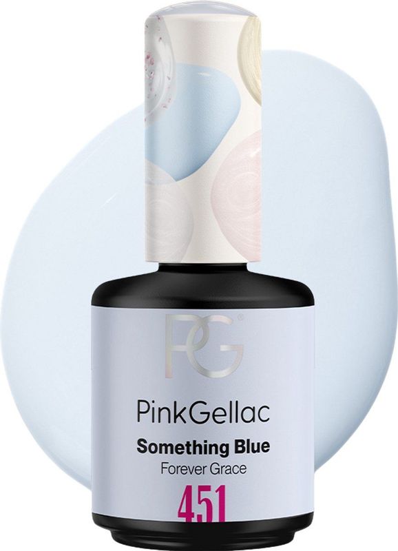 Pink Gellac - 451 Laced White - Gellak - 15ml - Blauwe Gel Nagellak - Bruiloft Editie