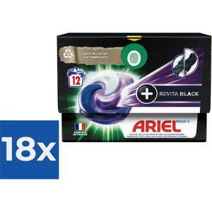 Ariel All-in-1 Pods+ Wasmiddelcapsules Revita Black 12 stuks - Voordeelverpakking 18 stuks