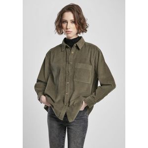 Urban Classics - Corduroy Oversized Blouse - 2XL - Groen