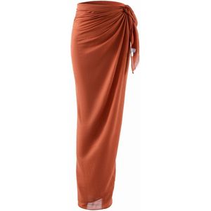 Emilie collection - pareo - bruin - terracotta - lang - viscose mix