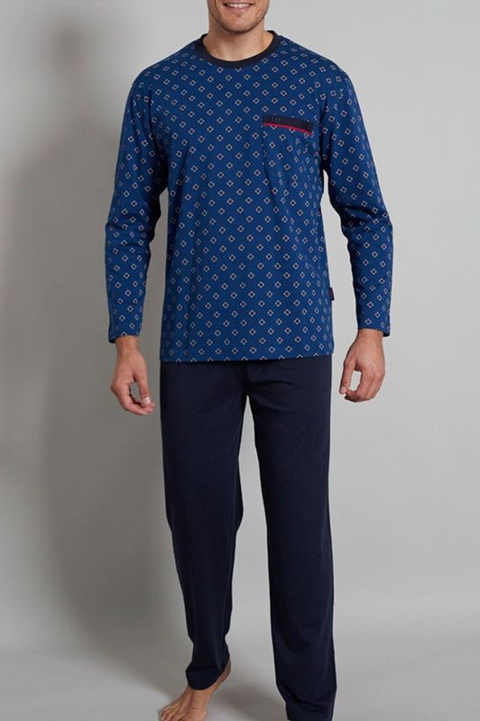 Herenpyjama met V-hals Gotzburg - Blauw - Maat - 56