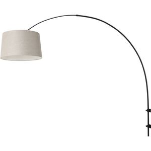 Steinhauer Sparkled Light wandlamp - boog - kap ⌀45 cm taps - draai- en uittrekbaar - zwart en grijs