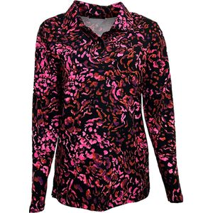 Poloshirt N205 cyclaam print LM Pink Lady maat M