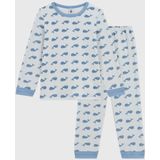 Petit Bateau - Fluwelen Kinderpyjama - Uniseks - Walvisjesprint