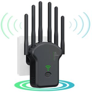 WiFi Versterker - 1200 Mbit/s - WiFi Repeater - 5G & 2,4 G - Dual-Band - WiFi Booster - WiFi Extender - Zwart