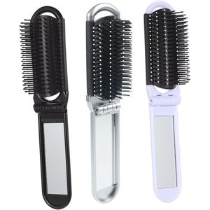 Reis-haarborstels met spiegel - 3 stuks, opvouwbaar en compact - Haarstyling kam voor dames, heren en kinderen