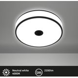 Briloner Leuchten BLOCK - LED plafondlamp - 3454- 115 - decoratieve elementen in zwart - neutraal wit 4000K - IP20 - 25.000 uur - Ã˜38 x 9,5 cm