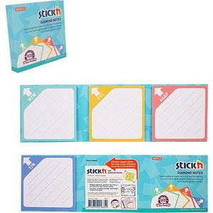 Stick'n Sticky Notes - Diamant Notes - Met kenmerk - 100 Memoblaadjes