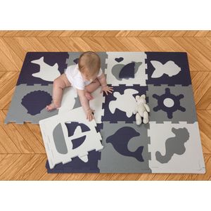 Hakuna Puzzelmat voor Baby's 1,2x0,9m - Baby Speelmat bevat 12 tegels met dieren - 20% dikkere Kruipmat in een recyclebare verpakking - vrij van schadelijke stoffen, geurloze schuimmat
