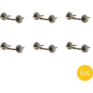 Clayre & Eef Handgreep set van 6 stuks 14x4x3 cm Koperkleurig Metaal Handgreep Keuken