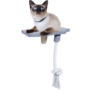 AFP Skywalk - Katten muur meubel - Kattenplatform met speeltouw - L 30 x B 26x H 50 cm - Grijs