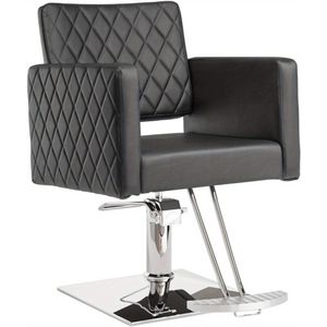 Kappersstoel – Barbersstoel – Salonstoel – Stoel Voor Kappers – Hairstylersstoel Zwart – Verstelbare Hoogte 90-105 cm – 360° Draaibaar Met Aluminium Voetsteun