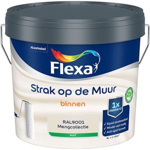 Flexa Strak op de muur - Muurverf - Mengcollectie - RAL9001 - 5 Liter