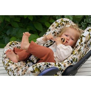 Maxi Cosi hoes Cabriofix Pebble Citi en meer - Autostoelhoes Groep 0 - Universeel - Baby Cadeau - Combineer met bijpassende Wallabiezzz Zonnekap Gordelbeschermer en Speendoekje - Appelboom Bloesem