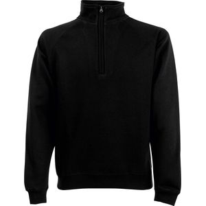 Fruit Of The Loom - Ritssluiting Nek Sweatshirt - Zwart