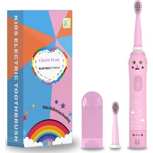 Oplaadbare sonische elektrische tandenborstel voor kinderen van 3-12 jaar met timer en borstelstands