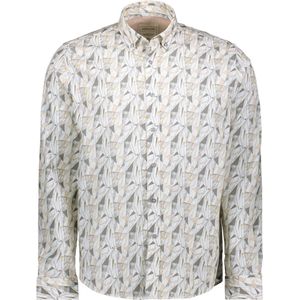 Gabbiano Overhemd Overhemd Met Geometrische Print 333522 Ecru Mannen Maat - XXL