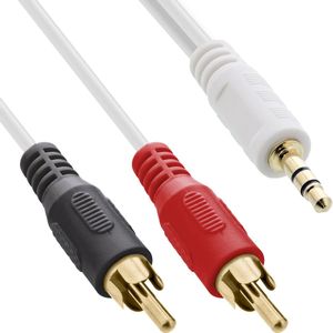 InLine witte 3,5mm Jack - tulp stereo 2RCA kabel met vergulde contacten - 10 meter