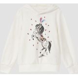 Sweatshirt - Glitterprint - Geborstelde Katoenmix - Comfortabele Pasvorm