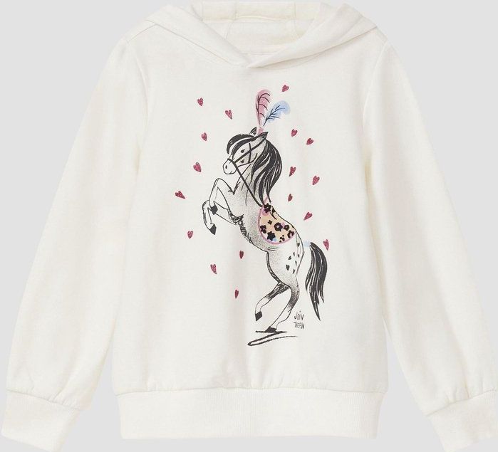 Sweatshirt - Glitterprint - Geborstelde Katoenmix - Comfortabele Pasvorm