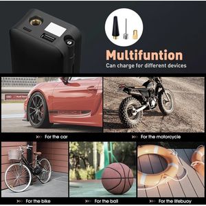 Oplaadbare Luchtpomp Tire Inflator Draagbare Compressor Digitale Draadloze Autoband Inflator Voor Fiets Ballen