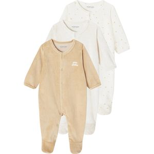 Vertbaudet Set van 3 fluwelen slaappakjes met opening voor