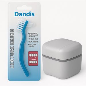 Kunstgebitborstel - Gebitsbakje met Lekbakje - Complete Set - Voor Kunstgebit en Beugel