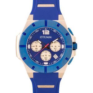 OTUMM New Speed II Rose Gold Blue Bezel Blue Strap 45