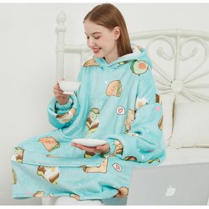 Oversized Sherpa-fleece Deken-Hoodie voor Vrouwen en Mannen - Super Warme Pluche Flanellen Capuchondeken met Reuzenzak - Draagbare Deken