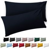 Blumtal Kussensloop Microvezel Kussenhoes 40 x 80 cm - Dark Ocean Blue - Set van 2