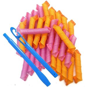 40 Stuks Haarkrulspelden voor Lang Haar - Geen Warmte Magic Krullen - Hitteloze Styling Kit met Haken - Lengte 55cm | Haar Krulspelden Spiraal - Ideaal voor Styling en Volume