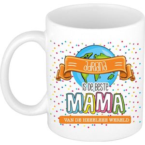 Bellatio Decorations Naam mok mama Adriana - wit - de beste - keramiek - 300 ml - Moederdag / verjaardag