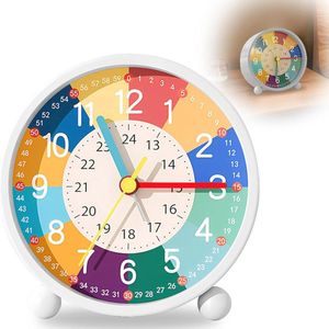 Kinderwekker zonder tikken met nachtlicht en zacht alarmgeluid voor jongens en meisjes