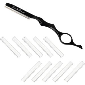 Haar Stylen Razor - Thinning Shaper - Haar Texture - Scheermes met 10 Bladen voor Salon en Thuisgebruik (Zwart)