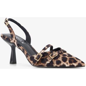 Nova dames pumps met panterprint en stilettohakken zwart bruin - Maat 37