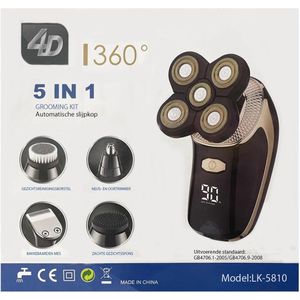 Scheerapparaat Mannen - Skull Shaver - Trimmer - 5D-Rotatiekop - Waterdicht - Draadloos - Zwart