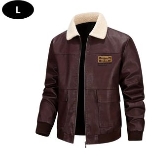Nivard Leren Jas - Leather Jacket - Lederen Jas - Bomberjack - Pilotenjack - Blazer - Biker - Motorjas - Motormuis - Heren - Donker Bruin XS