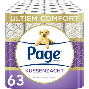 Page toiletpapier - 63 rollen - Kussenzacht wc papier (3-laags) - met extra zijde - voordeelverpakking